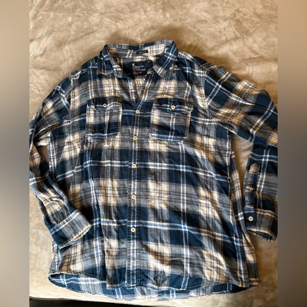 100% Cotton American Eagle Blue Men’s Flannel